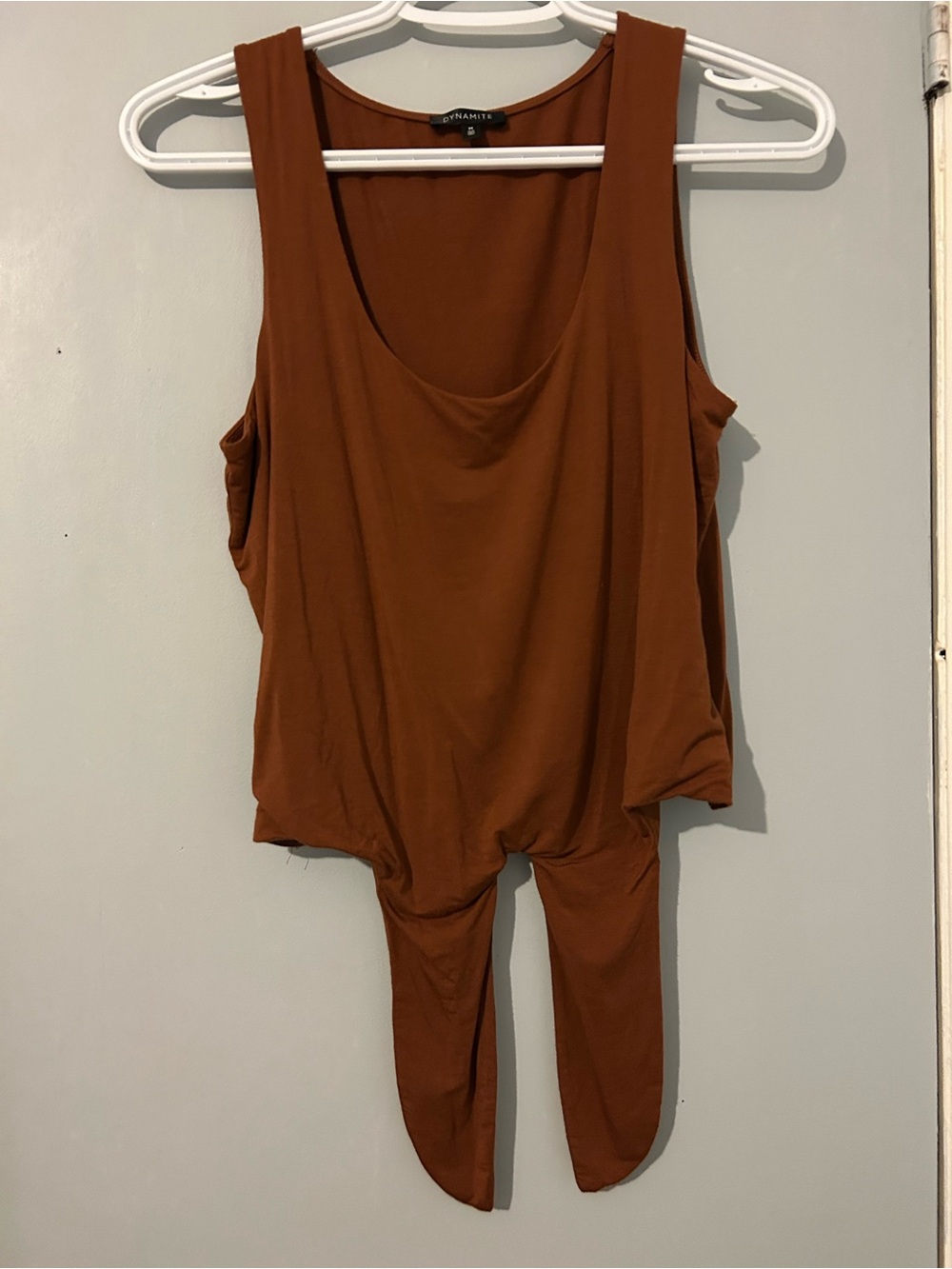 Dynamite Brown Scoop Neck Sleeveless Tank